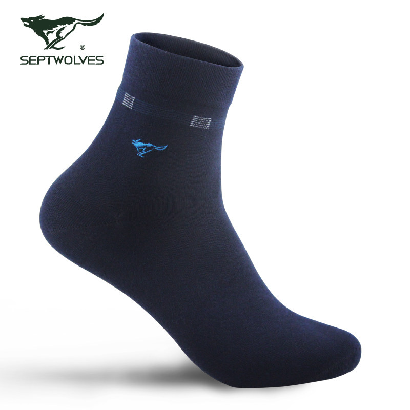 七匹狼男纯棉四季秋季休闲中筒袜 七匹狼坤悦短袜/打底袜/丝袜/美腿袜