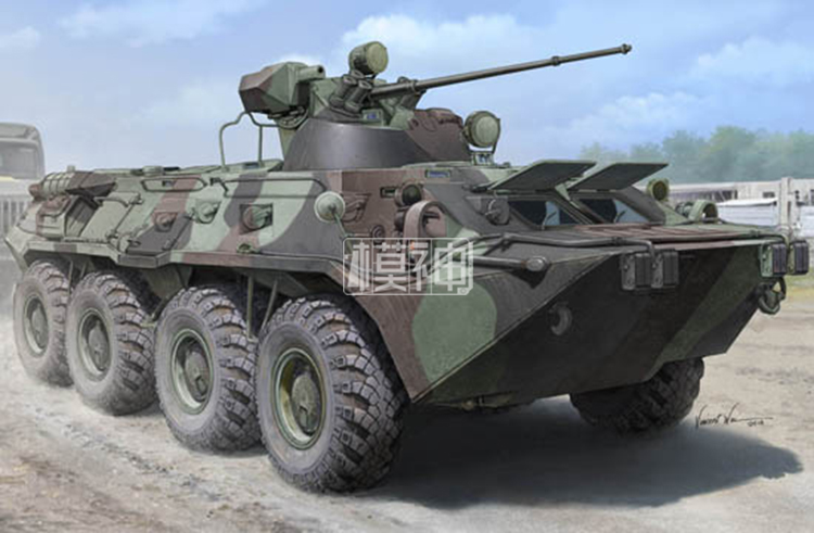 小号手拼装模型航模手工比1:35俄罗斯BTR80A轮式装甲运输车01595 - 图0