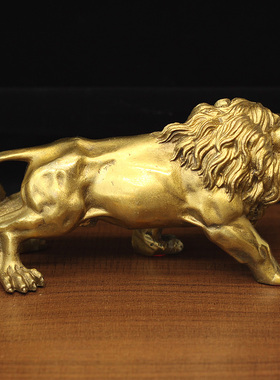 全铜狮子摆件铜狮子雄狮工艺品