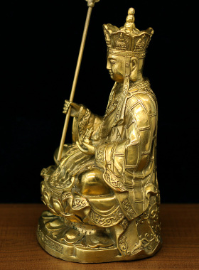 大愿地藏王菩萨佛像风水铜器家居客厅工艺品家用佛堂供奉摆件地藏
