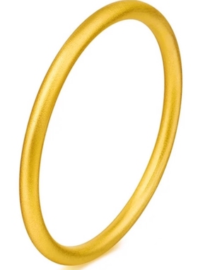 素圈手镯女黄金古法简约传承金包