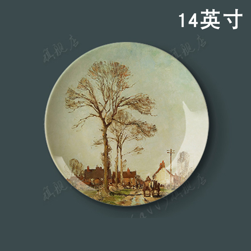 14英寸爱德华西戈油画客厅餐厅墙面装饰画盘背景墙过道装饰挂摆件