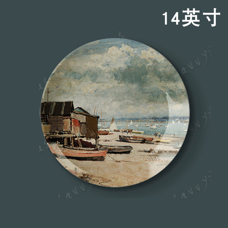 14英寸爱德华西戈油画客厅餐厅墙面装饰画盘背景墙过道装饰挂摆件