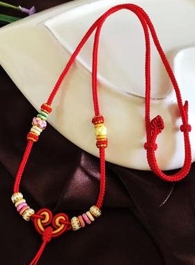 手工编织项链半成品可穿黄金吊坠