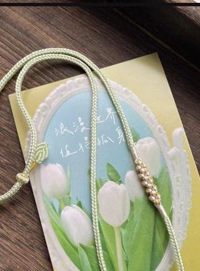 奶绿绳小红书定制手工编织项链挂绳吊坠调节佩平安脖绳挂件绳男女