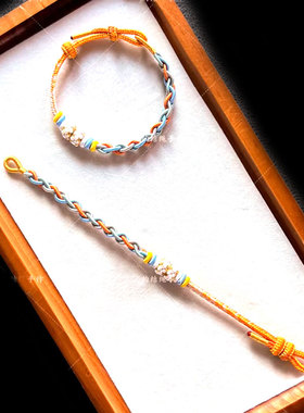 手工diy编织手绳半成品桃花手链