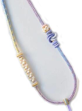 桃花一叶暴富手工编织项链绳子