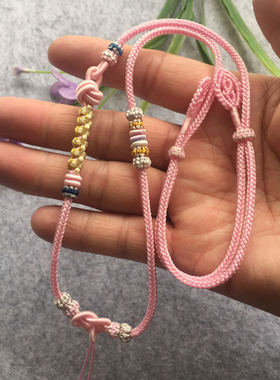 项链毛衣链挂件长款民族风百搭简约定制粉八股手工编织