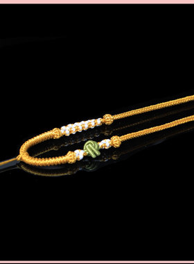 原创设计吊坠挂绳毛衣链手工编织项链创意佛牌黄金锁配绳八股饰品