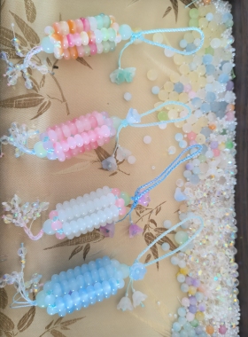 甜心小玉米挂件节节高升挂件手工编织高级感DIY材料包/包挂/车挂