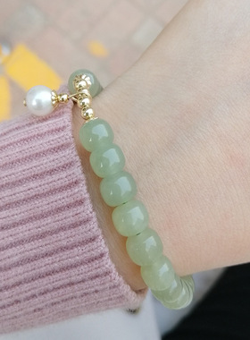 925银 和田玉珠手链小众设计简约手饰轻奢时尚气质手串闺蜜礼物