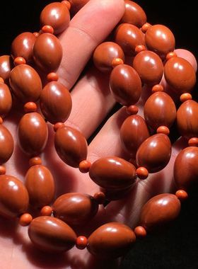 文玩手串橄榄核橄榄核雕铁核素珠男女士项链橄榄核手串长串