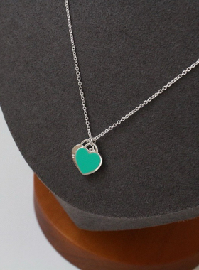 纯银爱心项链女生礼物