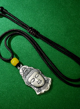 弥勒佛项链老江湖纯银情侣