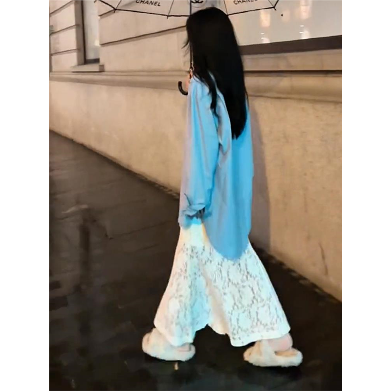 优雅温柔风百搭白色鱼尾蕾丝裙2025秋季新款洋气氛围感显瘦半身裙,淘宝优惠券,粉丝福利购,淘宝优惠卷