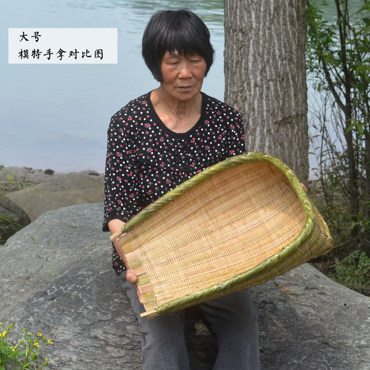 簸箕全手工竹编天然特色竹肖箕竹篮椭圆竹畚箕洗菜沥水竹筐篓包邮_虎窝淘