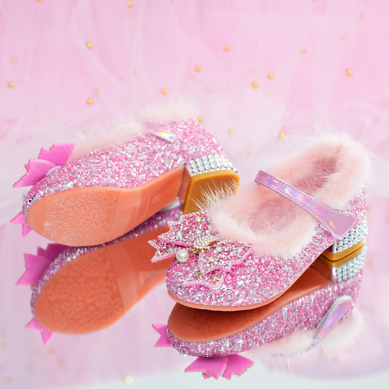 秋冬新款女童棉鞋韩版公主鞋冰雪奇缘爱莎鞋儿童高跟鞋女孩水晶鞋,淘宝优惠券,粉丝福利购,淘宝优惠卷