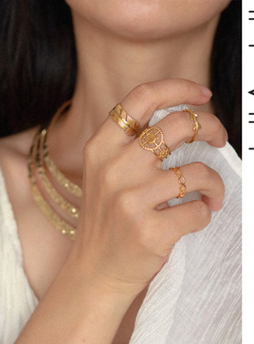 金色埃及希腊风波西米亚戒指叠戴