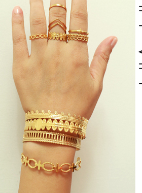 钛钢波西米亚印度埃及希腊戒指