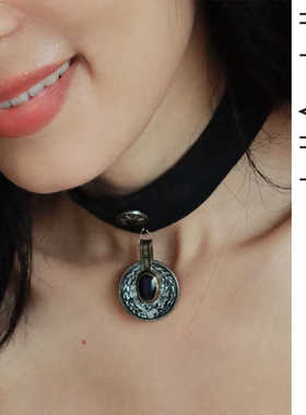 invia白铜皮绒原创项圈可定制