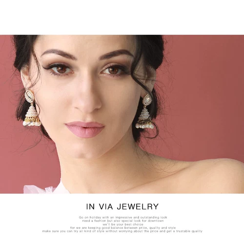 Ретро белые серьги из жемчуга для невесты, Индия