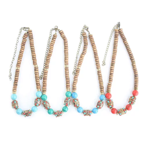 Этнический чокер, ожерелье, бирюзовая оригинальная цепочка до ключиц, этнический стиль