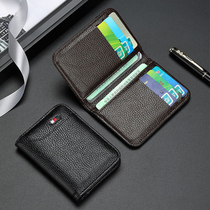 2023 new card bag mens genuine leather ultra slim card bag bank card holder card clip female style refined upscale