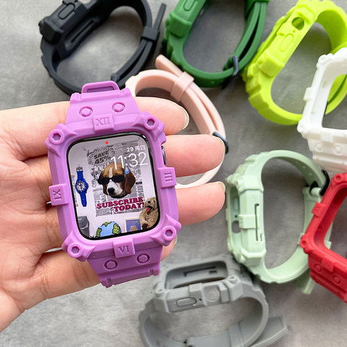 超软硅胶表带一体保护壳iwatch新款适用applewatch苹果se手表5678 - 图2