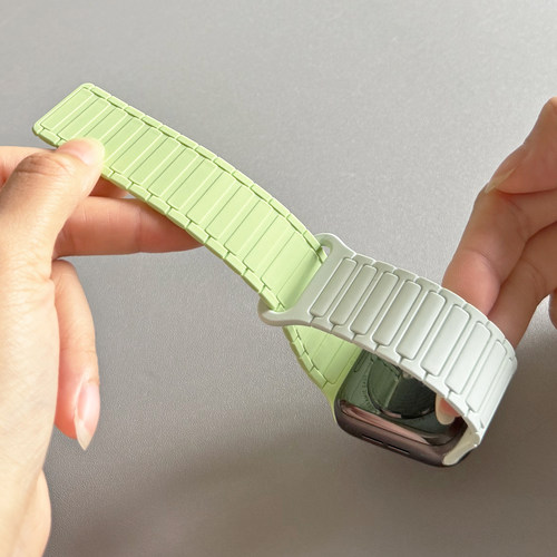 磁吸硅胶穿扣拼色iwatch表带s10适用Applewatch苹果s9手表se新款8 - 图2