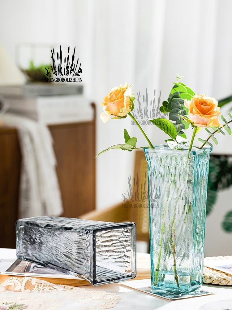 西班牙进口手工玻璃轻奢花瓶创意北欧客厅餐桌透明水晶插花大摆件 - 图2