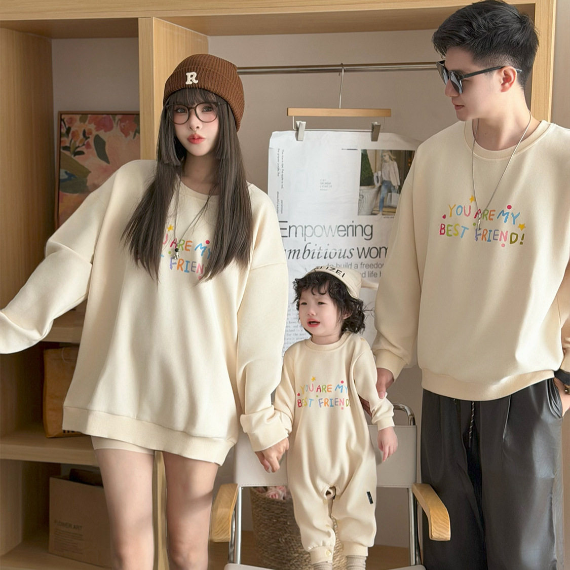 一家三口亲子装小月龄四口2025新款周岁礼服母女母子秋季亲子卫衣,淘宝优惠券,粉丝福利购,淘宝优惠卷