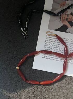 红玛瑙串珠锁骨链项链女小众高级