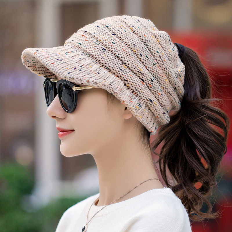 春季户外帽子女士冬天韩版保暖护耳针织毛线帽复古休闲鸭舌0122u,淘宝优惠券,粉丝福利购,淘宝优惠卷