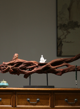 中式禅意根雕木质摆件玄关装饰品