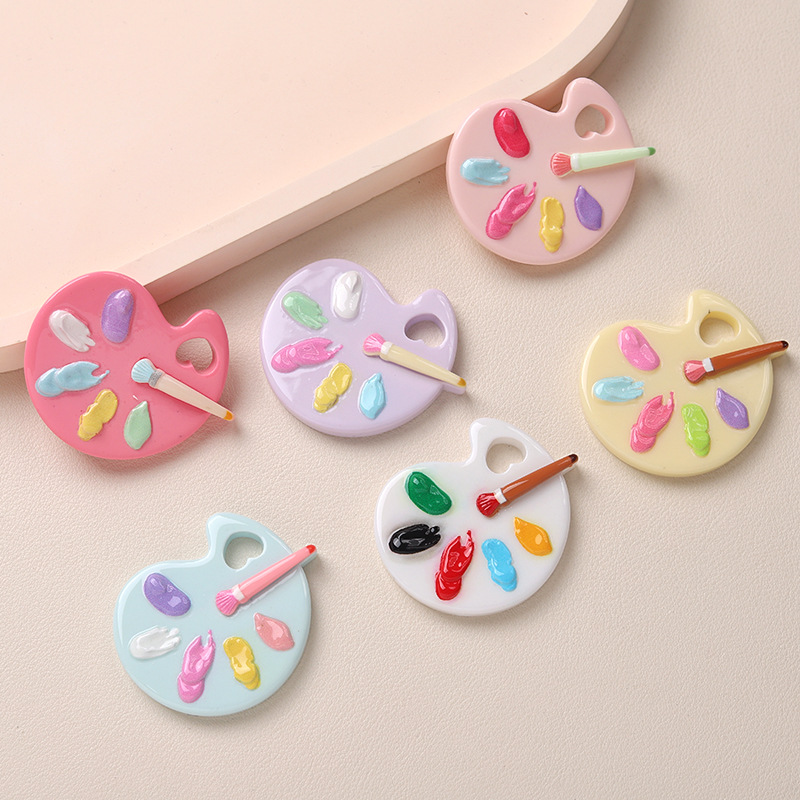 卡通diy树脂配件饰品画画盘奶油胶手工制发夹手机壳鞋扣配饰 - 图0
