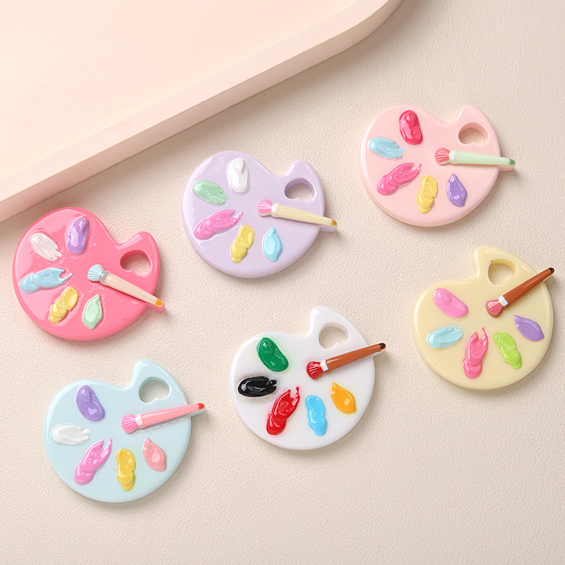 卡通diy树脂配件饰品画画盘奶油胶手工制发夹手机壳鞋扣配饰 - 图2