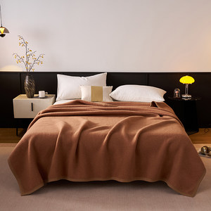 恒源祥宾馆纯羊毛毛毯冬季加厚保暖休闲毯单人四季通用柔软午睡毯