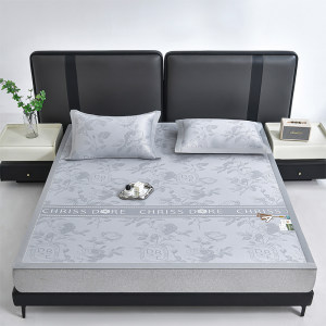 恒源祥双PE凉感冰丝大提花凉席简约家用夏季可折叠单双人凉席件套