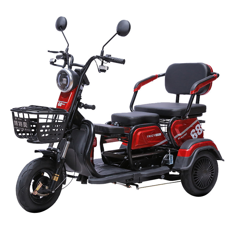 New electric tricycle to pick up and drop off children, men and women, small elderly household adult multi-person hill climbing battery tricycle
