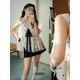 Temperament polka dot babydoll shirt lace shirt vest