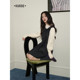 French sleeveless waist dress women's shawl long dress
