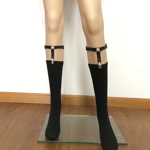 特工jk绑带丝袜吊带扣夹二次元bjd饰品小腿夹吊袜带防滑袜夹腿环 - 图1