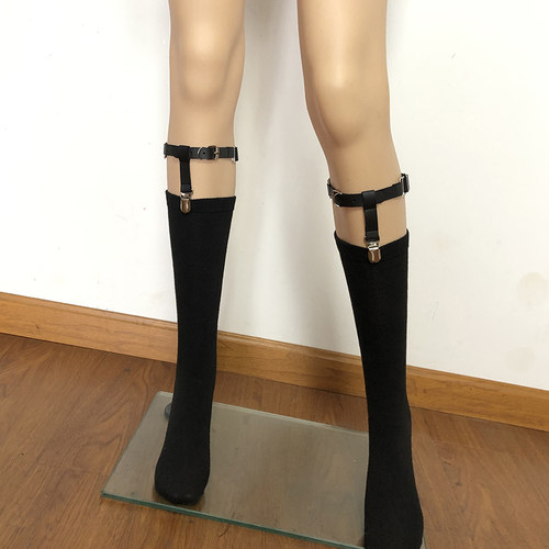 特工jk绑带丝袜吊带扣夹二次元bjd饰品小腿夹吊袜带防滑袜夹腿环 - 图0