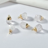 Натуральная подвеска из кварца, кварц с аметистом, ожерелье, серьги, с драгоценным камнем, DIY