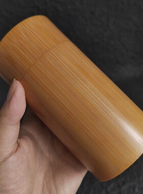 海派手工镶嵌天然玉竹拔口茶叶罐竹制茶道茶具茶仓茶筒竹师傅雅集