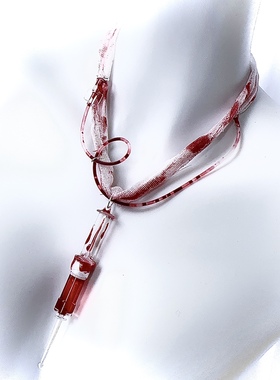 原创腿环血滴注射器药瓶输液管choker项圈朋克哥特医疗风ins饰品