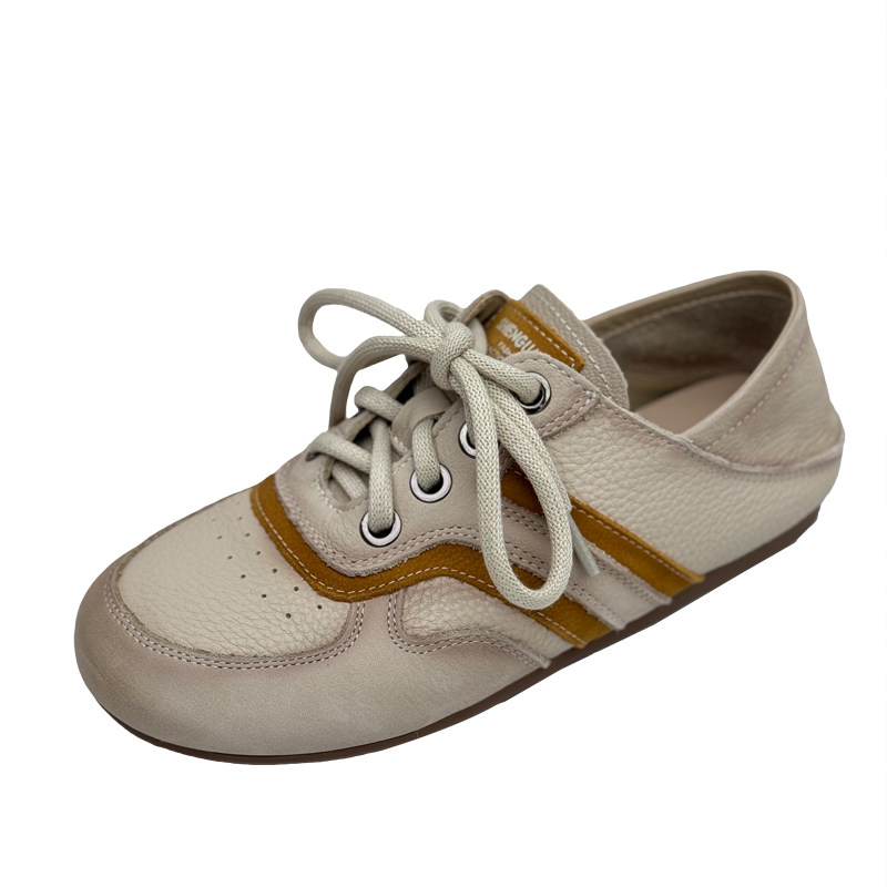 2026春新款头层牛皮德训鞋女复古休闲运动鞋中老年女鞋平底休闲鞋,淘宝优惠券,粉丝福利购,淘宝优惠卷