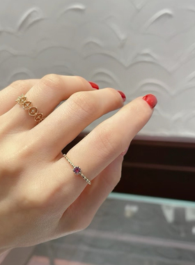 925纯紫水晶银戒指戒指女