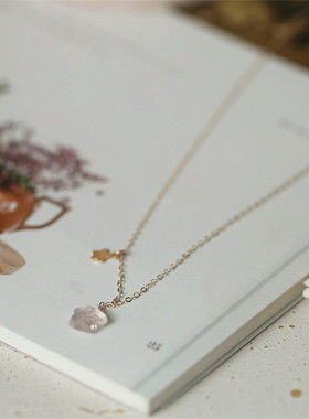 水晶星星元素14k包金项链女
