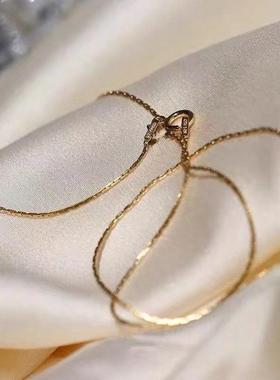 美国进口14k包金注H金锁骨链